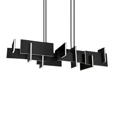 Modern Forms Amari 1 - Light Unique Rectangle Led Pendant In Black