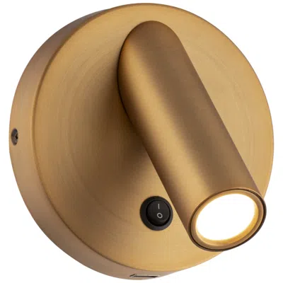 Modern Forms Aspire Aged Brass Led Wall Lamp With Usb Port In Brown