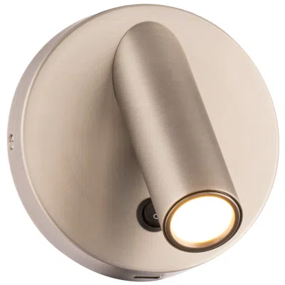 Modern Forms Aspire Brushed Nickel Led Wall Lamp W/ Usb Port In Brown