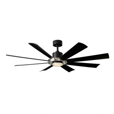 Modern Forms Aura 8 - Blade Indoor/outdoor Smart Ceiling Fan With Adjustable Cct 2700k-3000k-4000k-5000k Led Ligh In Brushed Nickel,matte Black