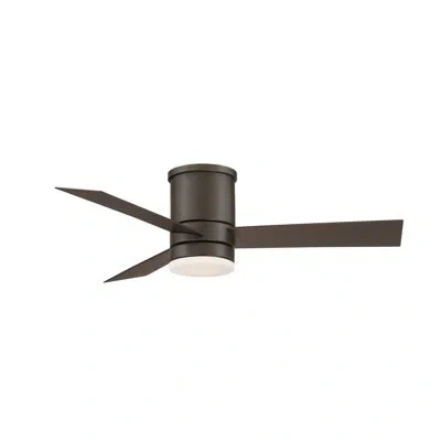 Modern Forms Axis 3 - Blade Indoor/outdoor Smart Flush Mount Ceiling Fan With Remote Control And Led Light Kit In In Bronze