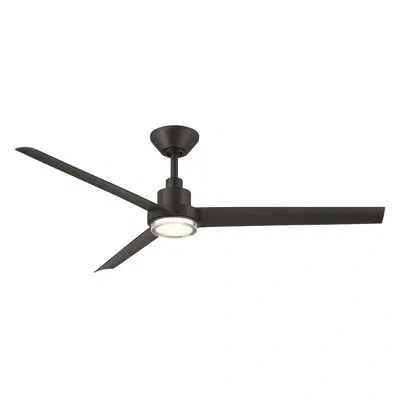 Modern Forms Bolo 3-blade Smart Ceiling Fan With 2700k-3000k-4000k-5000k Selectable Led Light Kit And Remote Cont In Bronze