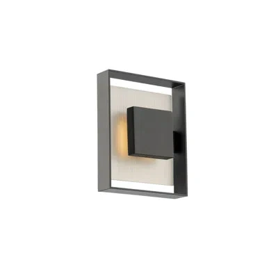 Modern Forms Boxie Aluminum Led Wall Light In Matte Black;brushed Nickel