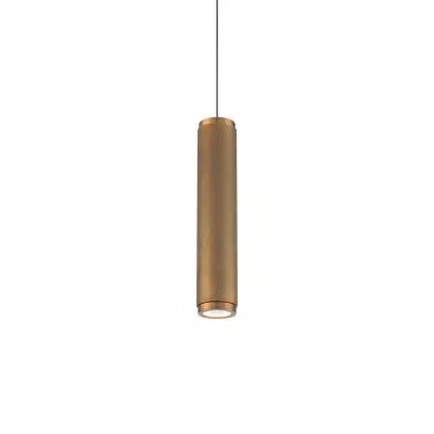 Modern Forms Burning Man 1 - Light Single Cylinder Led Pendant In Brass