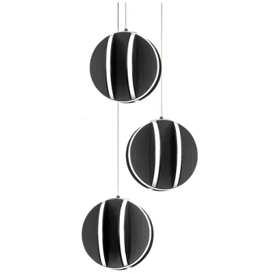 Modern Forms Carillion 12"w Black 3-light Led Mini Pendant