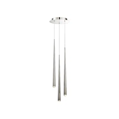 Modern Forms Cascade 12"w Nickel W/ Clear Crystal Led Multi Light Pendant