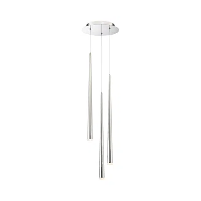 Modern Forms Cascade 12"w Nickel W/ Frosted Glass Led Multi Light Pendant