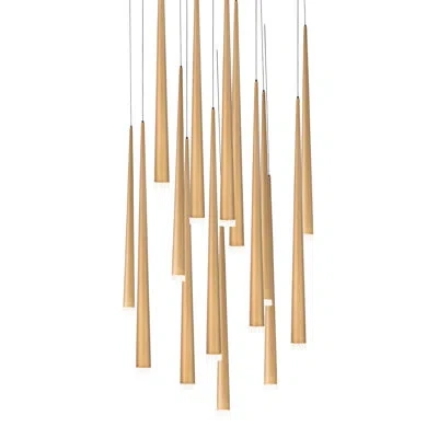 Modern Forms Cascade 15 - Light Cluster Teardrop Led Pendant In Aged Brass