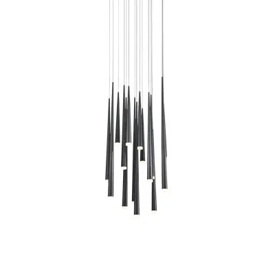 Modern Forms Cascade 15 - Light Unique / Statement Tiered Led Chandelier In Black