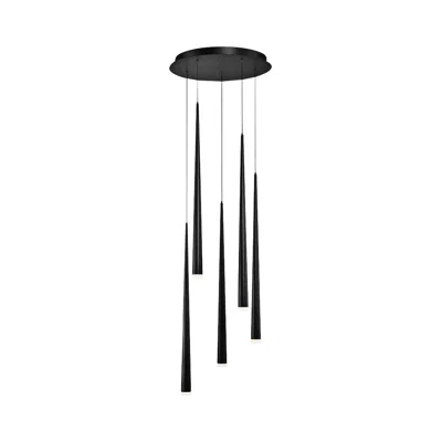 Modern Forms Cascade 17" Wide Matte Black Led 5-light Multi Light Pendant