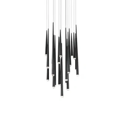 Modern Forms Cascade 21 - Light Unique / Statement Tiered Led Chandelier In Black
