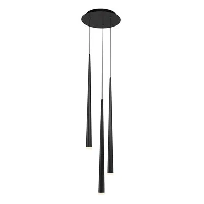 Modern Forms Cascade 3 - Light Cluster Cone Led Pendant In Black