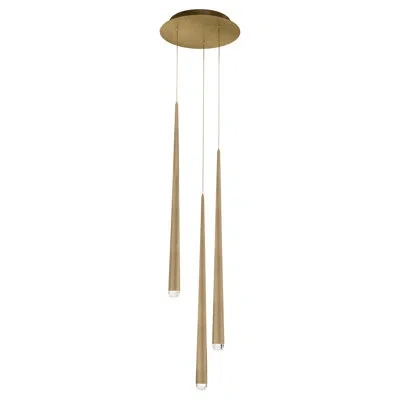 Modern Forms Cascade 3 - Light Cluster Teardrop Led Pendant In Aged Brass