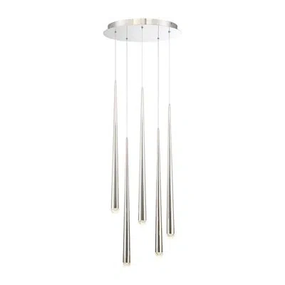 Modern Forms Cascade 5 - Light Cluster Teardrop Led Pendant In Polished Nickel
