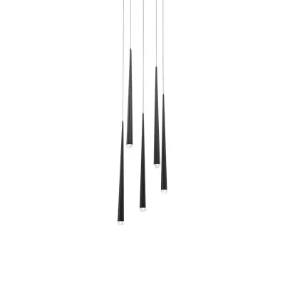 Modern Forms Cascade 5 - Light Unique / Statement Tiered Led Chandelier In Black