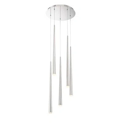 Modern Forms Cascade 5-light Crystal Chandelier In Polished Nickel