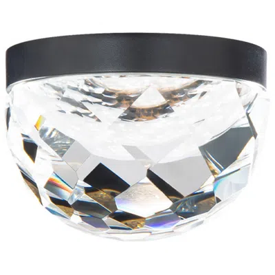 Modern Forms Cascade 6" Wide Black And Crystal Led Flush Mount Light