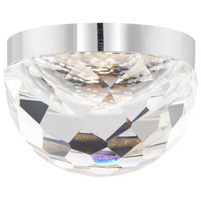 Modern Forms Cascade 6" Wide Nickel And Crystal Led Flush Mount Light