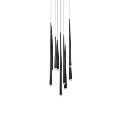 Modern Forms Cascade 9 - Light Unique / Statement Tiered Led Chandelier In Black