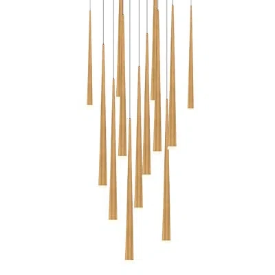 Modern Forms Cascade Led Multi-light Pendant In Aged Brass