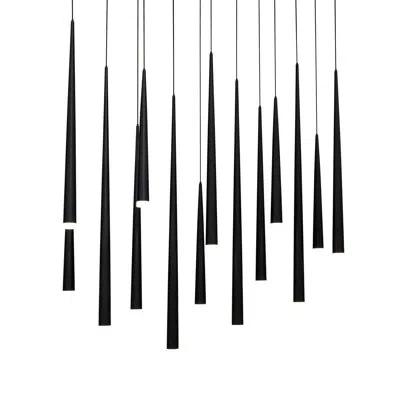 Modern Forms Cascade Led Multi-light Pendant In Black