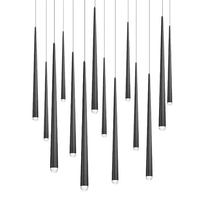 Modern Forms Cascade Led Multi-light Pendant In Black