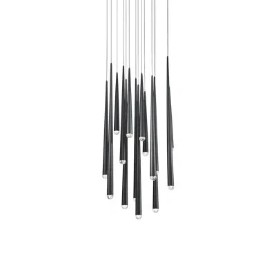 Modern Forms Cascade Light Unique / Statement Tiered Led Chandelier In Black