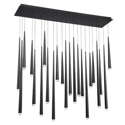 Modern Forms Cascade Linear Led Crystal Chandelier In Black