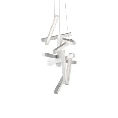 Modern Forms Chaos 12 - Light Sputnik Modern Linear Chandelier In Brushed Aluminum