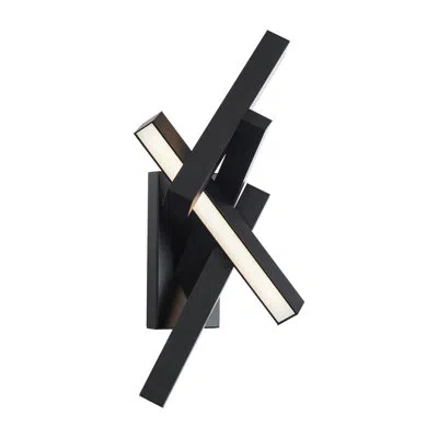 Modern Forms Chaos Black 4 - Bulb 11.5" H Integrated Led Frosted Glass Outdoor Armed Sconce