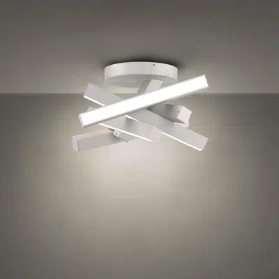 Modern Forms Chaos Led Dimmable Semi-flush Mount In Brushed Aluminum