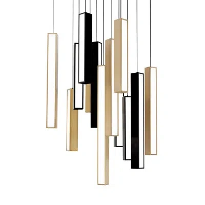 Modern Forms Chaos Led Multi-light Pendant In Gold;matte Black