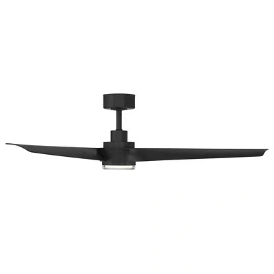 Modern Forms Chill Indoor/outdoor 3-blade Smart Ceiling Fan With Integrated Dimmable Led Light And Bluetooth Remo In Matte Black