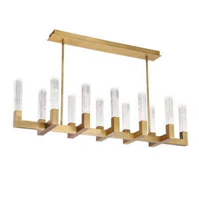 Modern Forms Cinema 12 - Light Unique Modern Linear Chandelier In Aged Brass