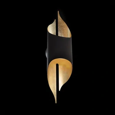 Modern Forms Clasp Dimmable Led Wall Sconce, 3000k Color Temperature In Bronze;feuille D'or;gold Leaf