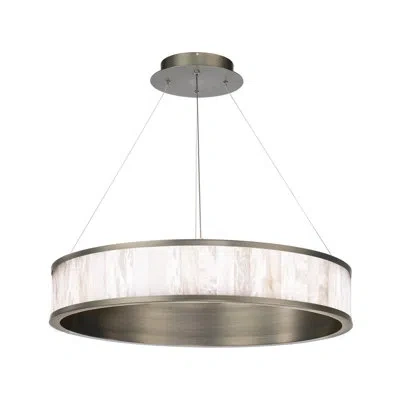 Modern Forms Coliseo 1 - Light Single Drum Led Pendant With Spanish Alabaster Tiles In Antique Nickel