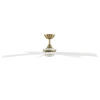 Modern Forms Crown 5-blade Smart Ceiling Fan With Integrated Dimmable Led Light And Bluetooth Remote Control Incl In Matte White