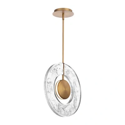 Modern Forms Cymbal 1 - Light Single Geometric Led Pendant In Aged Brass