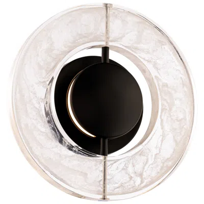 Modern Forms Cymbal 10" High Black And White Ring Led Wall Light In Pink