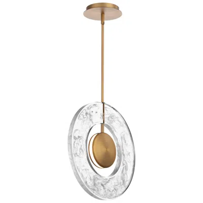 Modern Forms Cymbal 13 3/4"w Aged Brass Led Pendant Light