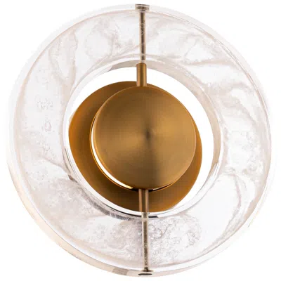 Modern Forms Cymbal 9.88"h X 9.88"w 1-light Wall Sconce In Aged Brass