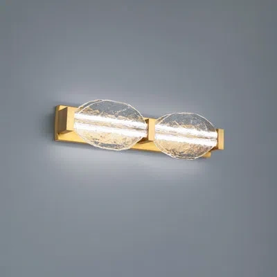 Modern Forms Deco 24" Dimmable Led Bath Vanity & Wall Light With Pressed Glass Shade And Built In Color Temperatu In Aged Brass