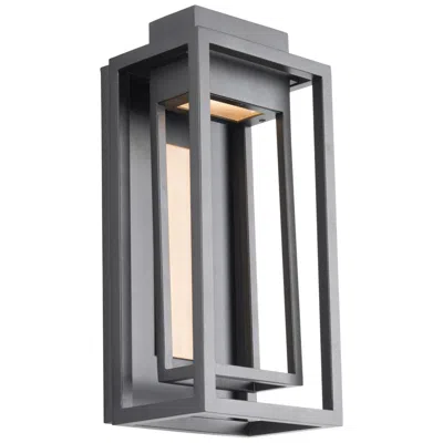 Modern Forms Dorne 14" High Black And Aged Brass Led Outdoor Wall Light