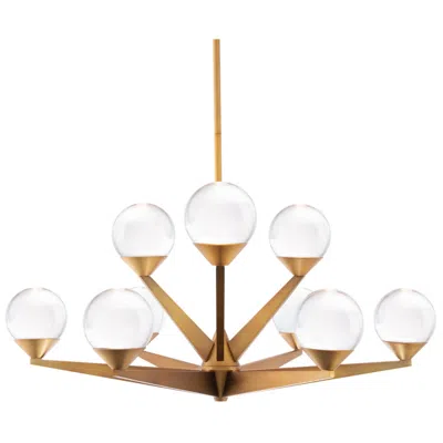 Modern Forms Double Bubble 12.25"h X 23.88"w 9-light Chandelier In Aged Brass