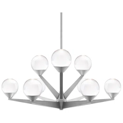 Modern Forms Double Bubble 12.25"h X 23.88"w 9-light Chandelier In Satin Nicke