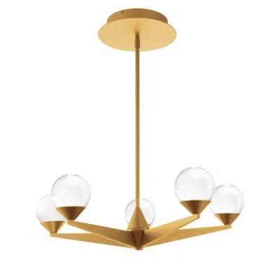 Modern Forms Double Bubble 5 - Light Led Chandelier In Aged Brass