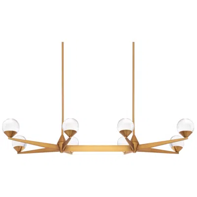 Modern Forms Double Bubble 6.38"h X 15.88"w 8-light Linear Chandelier In Aged