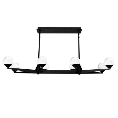 Modern Forms Double Bubble 8 - Light Led Linear Chandelier In Black