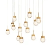 Modern Forms Double Bubble Led Multi-light Pendant In Aged Brass
