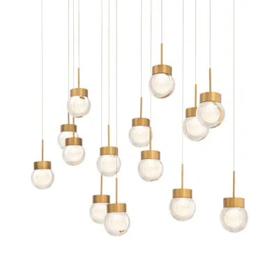 Modern Forms Double Bubble Led Multi-light Pendant In Aged Brass